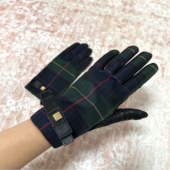 Liz Claiborne Accessories - 100% Leather Plaid Gloves By Liz Claiborne